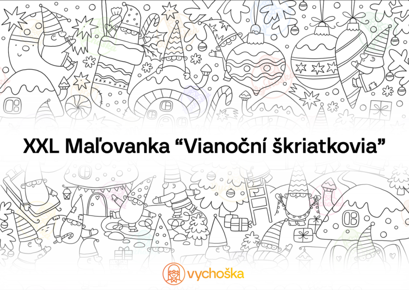 XXL maľovanka "Vianoční škriatkovia"